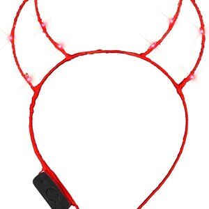 Red LED Devil Horns Headband Womens Halloween Party Rave Festival Accessory